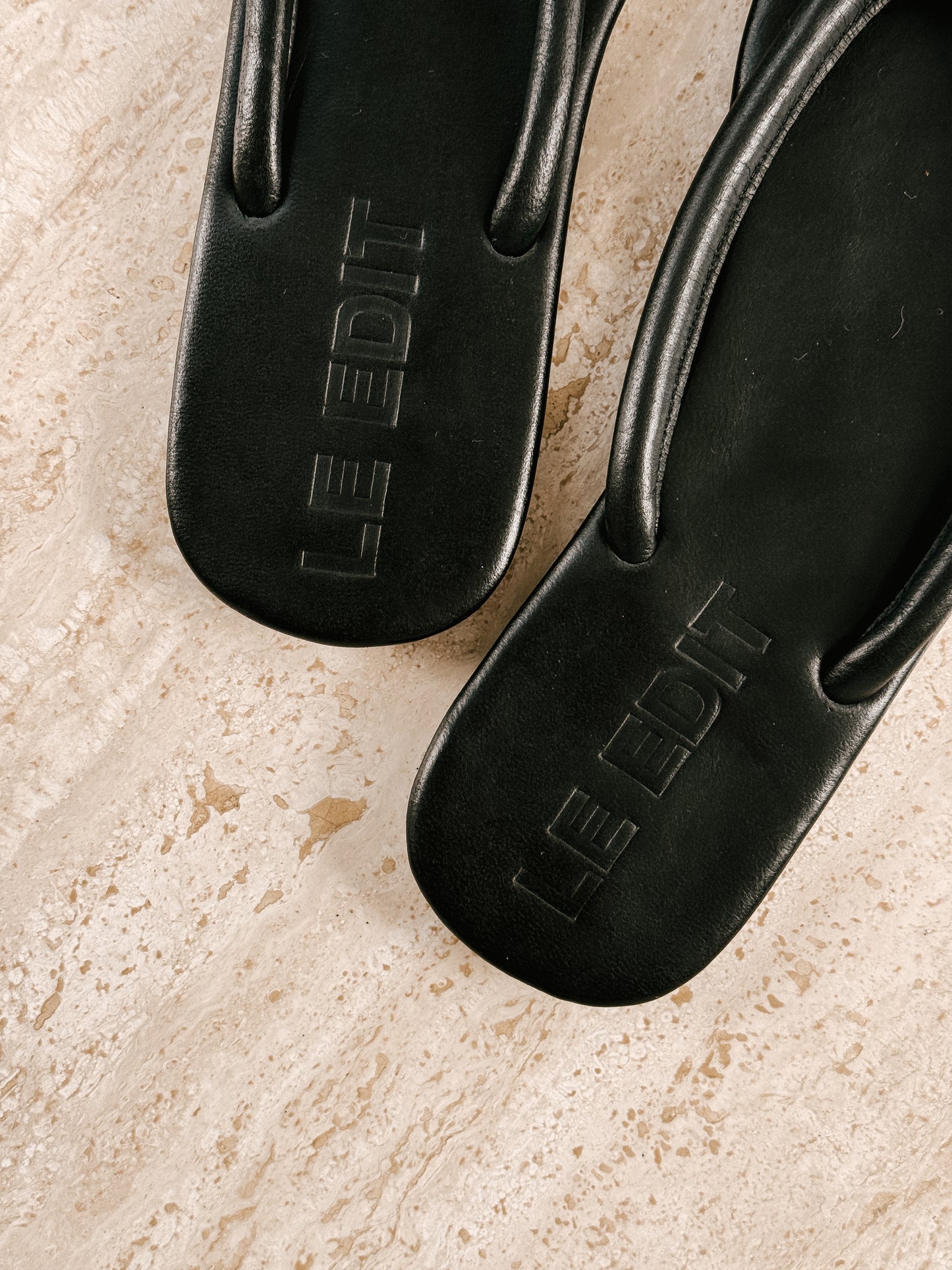 Knot Leather Sandals Black