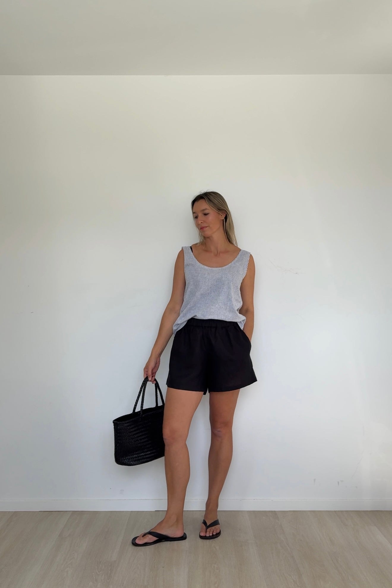 Woven Stripe Linen Reversible Top