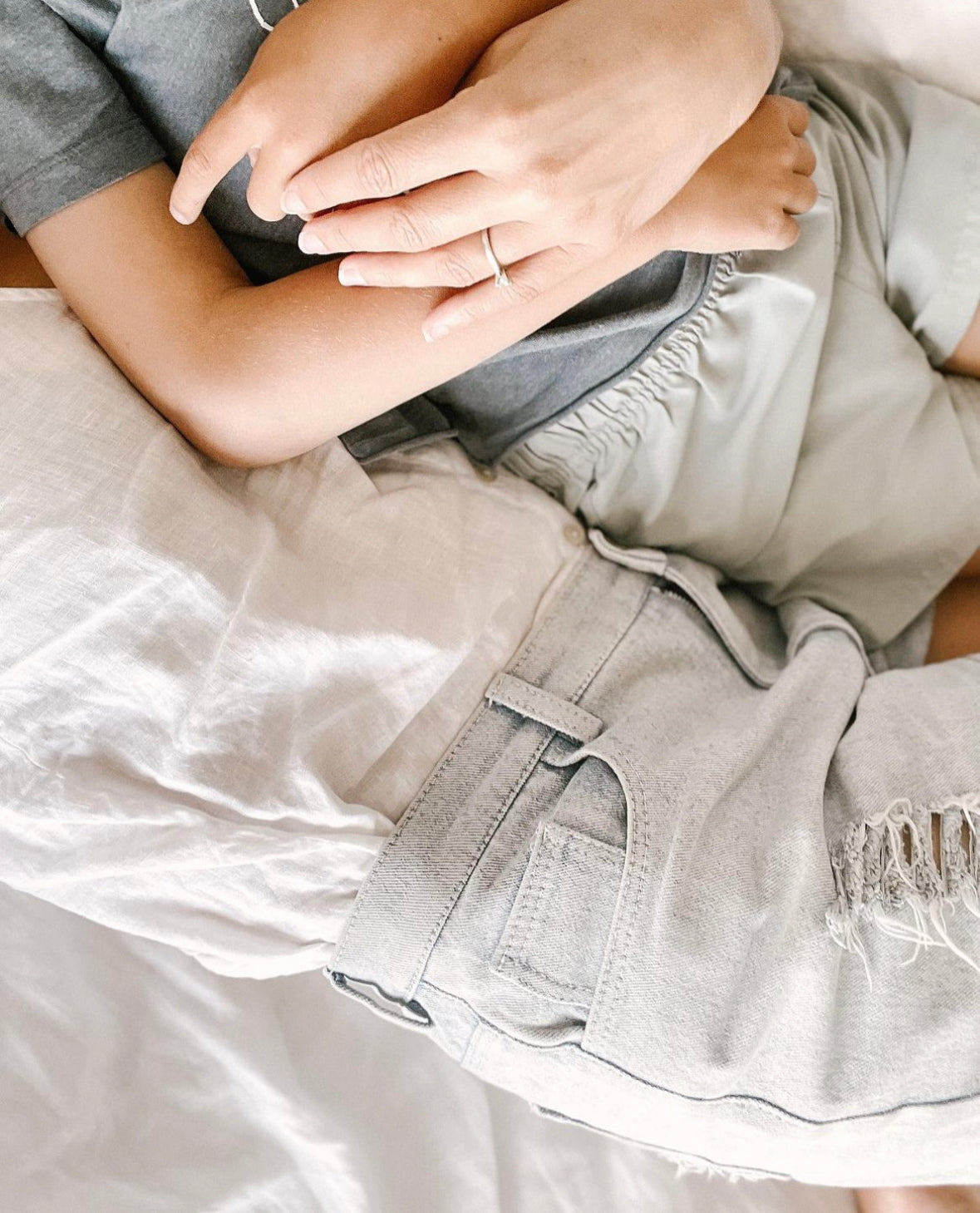 MOM Jean Shorts 2.0 Stonewashed