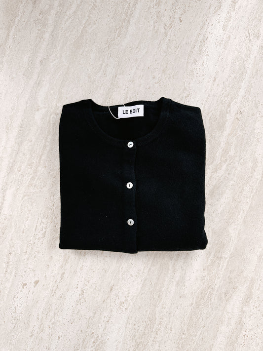 Black Pure Merino Cardigan