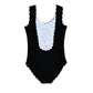 Black & White Scallop Reversible Onepiece