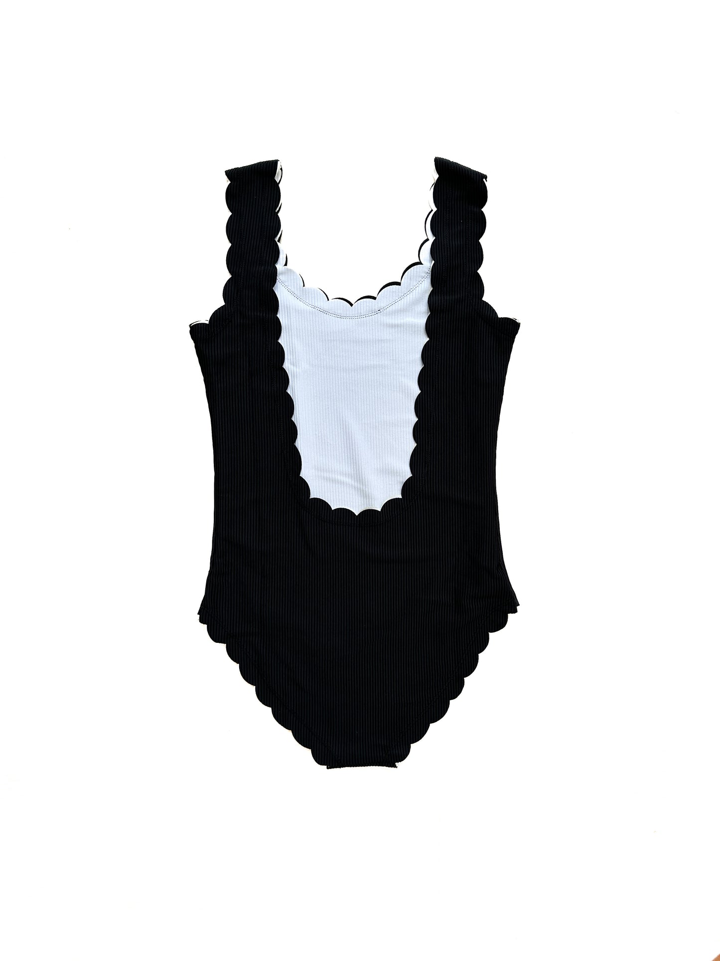 Black & White Scallop Reversible Onepiece