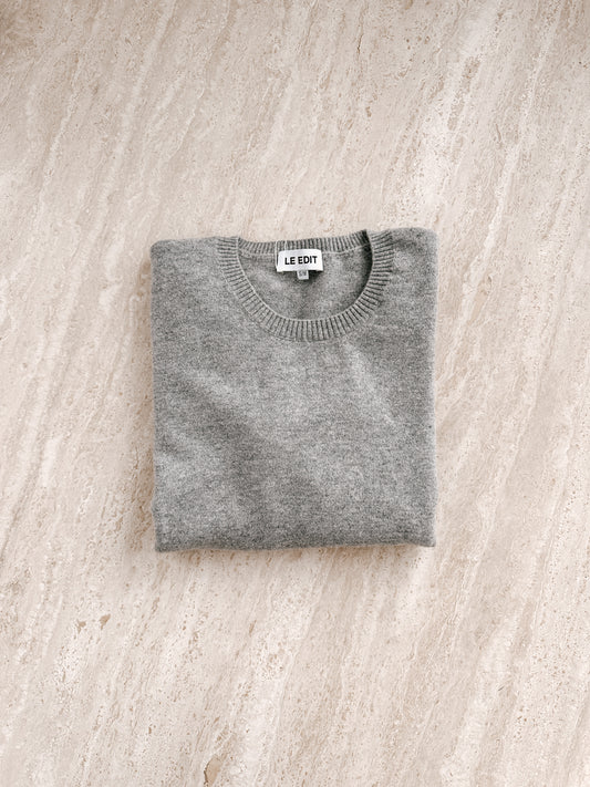 Marle Grey Boyfriend Pure Cashmere Crew Neck Jumper