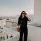 Bias Cut Pure Silk Pants Black