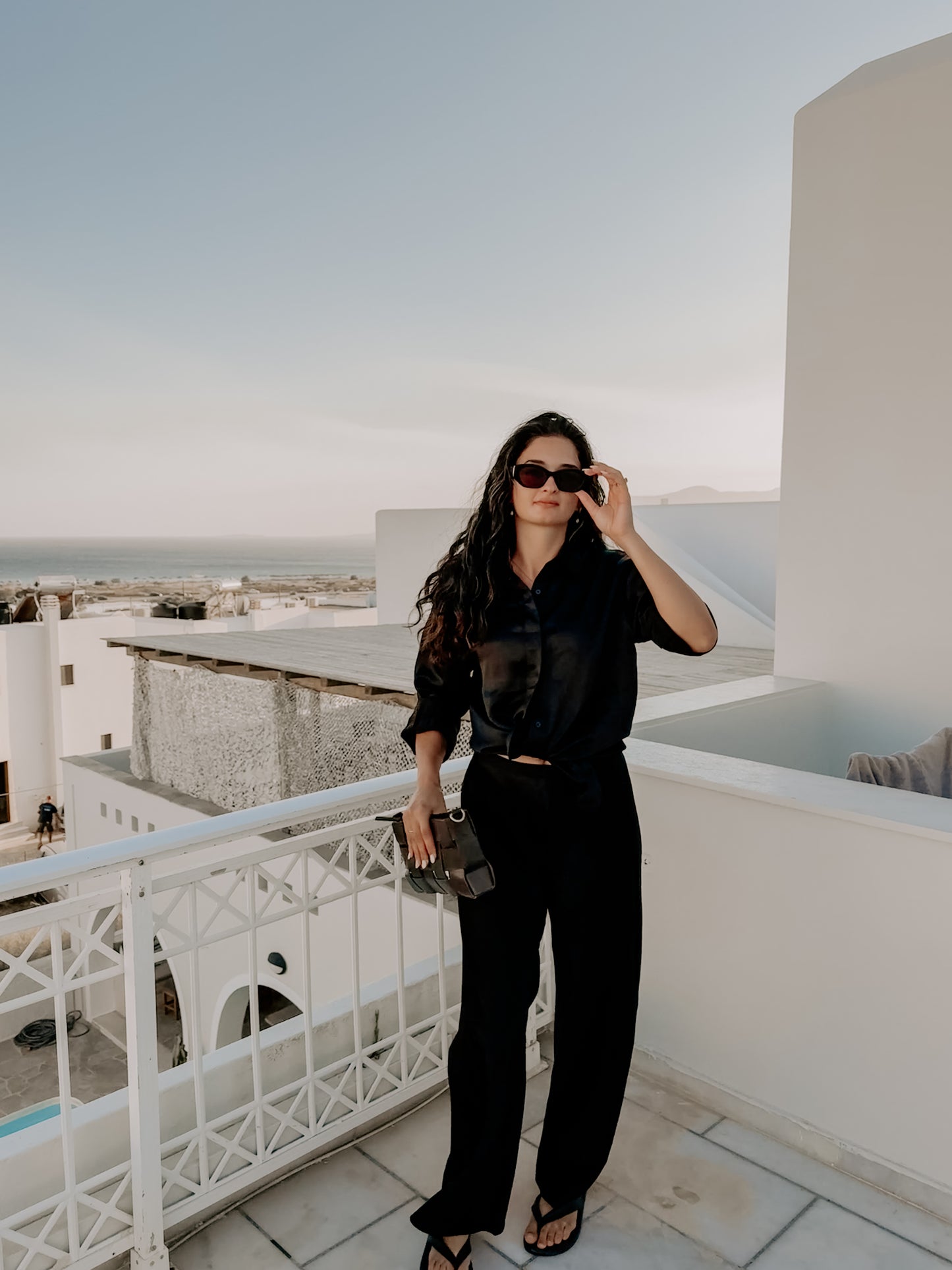 Bias Cut Pure Silk Pants Black