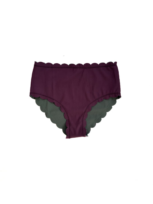 Scallop Reversible High Waist Bikini Bottoms Moorea