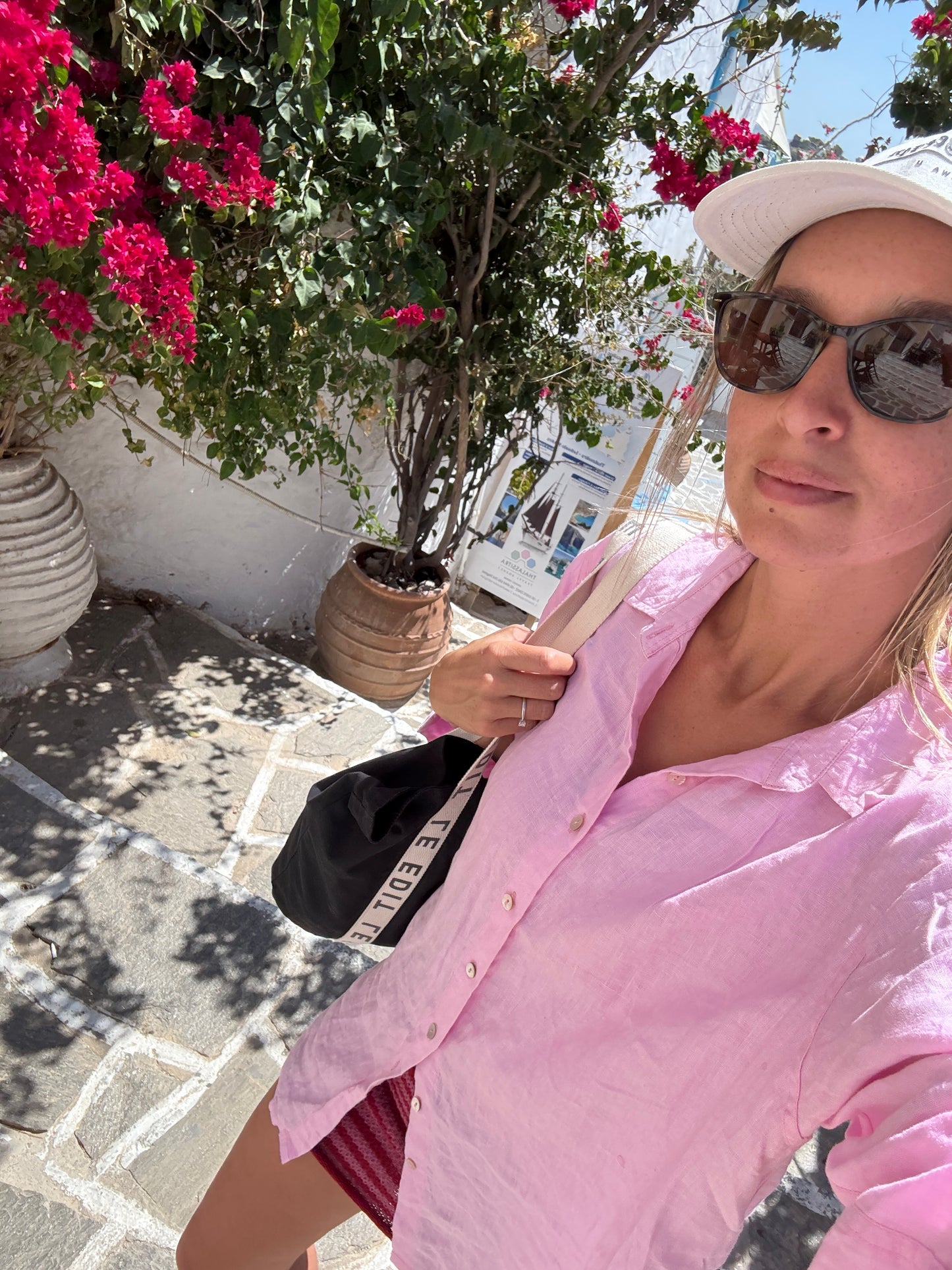 Your Boyfriends Linen Shirt Pink