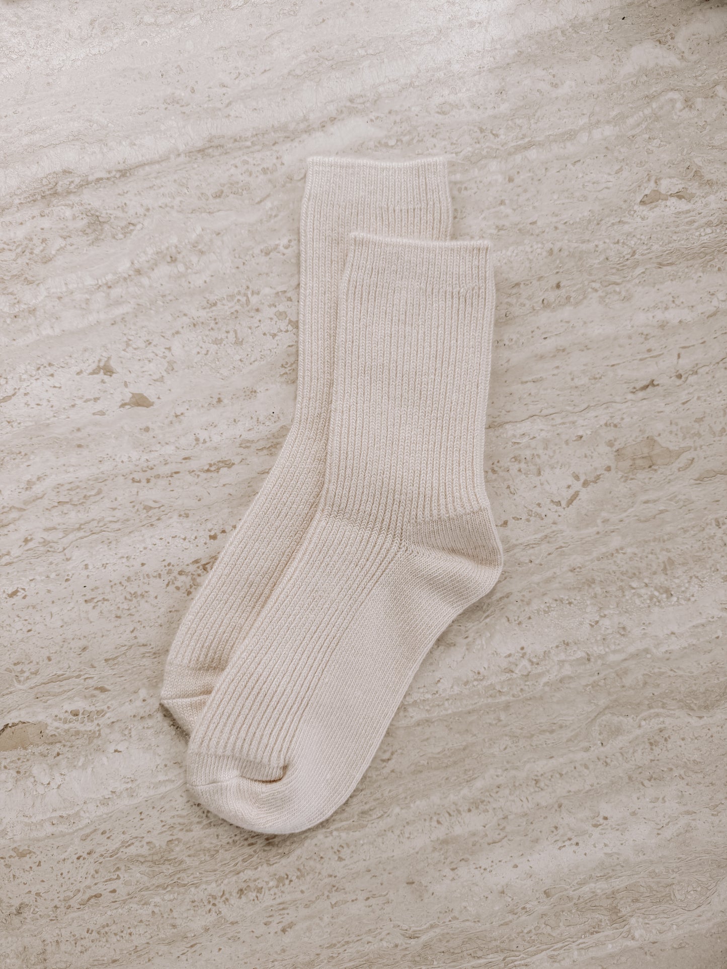 Merino Cashmere Lounge Socks Crème