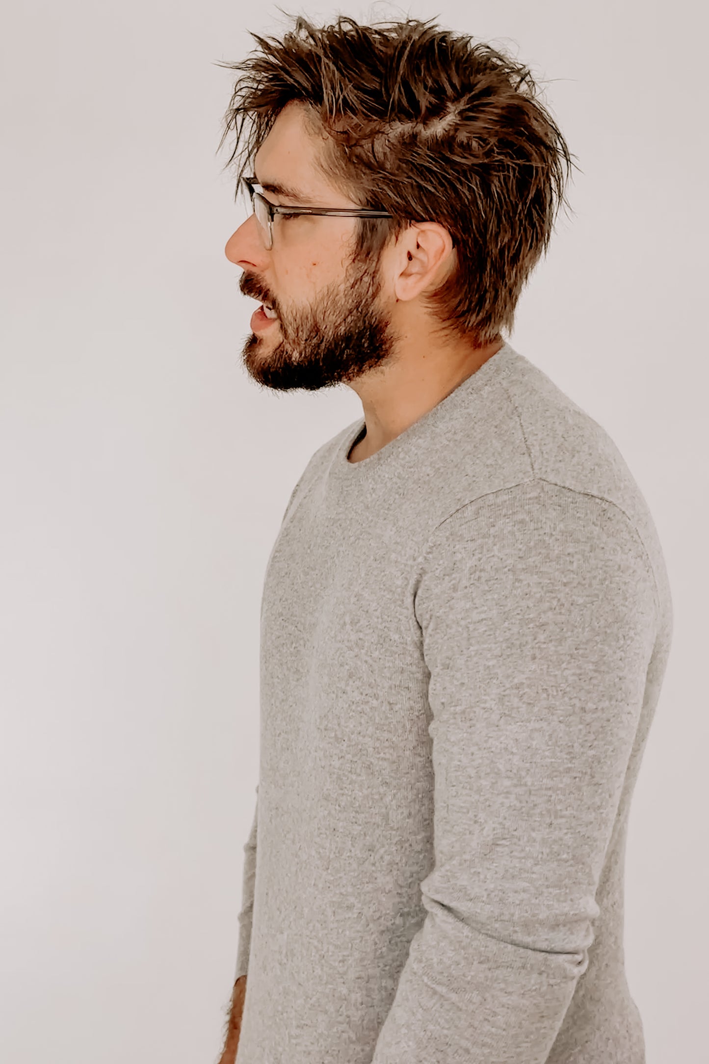 Marle Grey Mens Pure Cashmere Crew Neck Jumper
