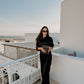 Bias Cut Pure Silk Pants Black