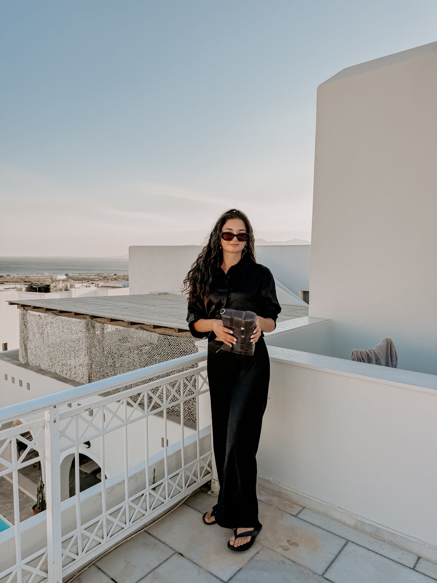 Bias Cut Pure Silk Pants Black