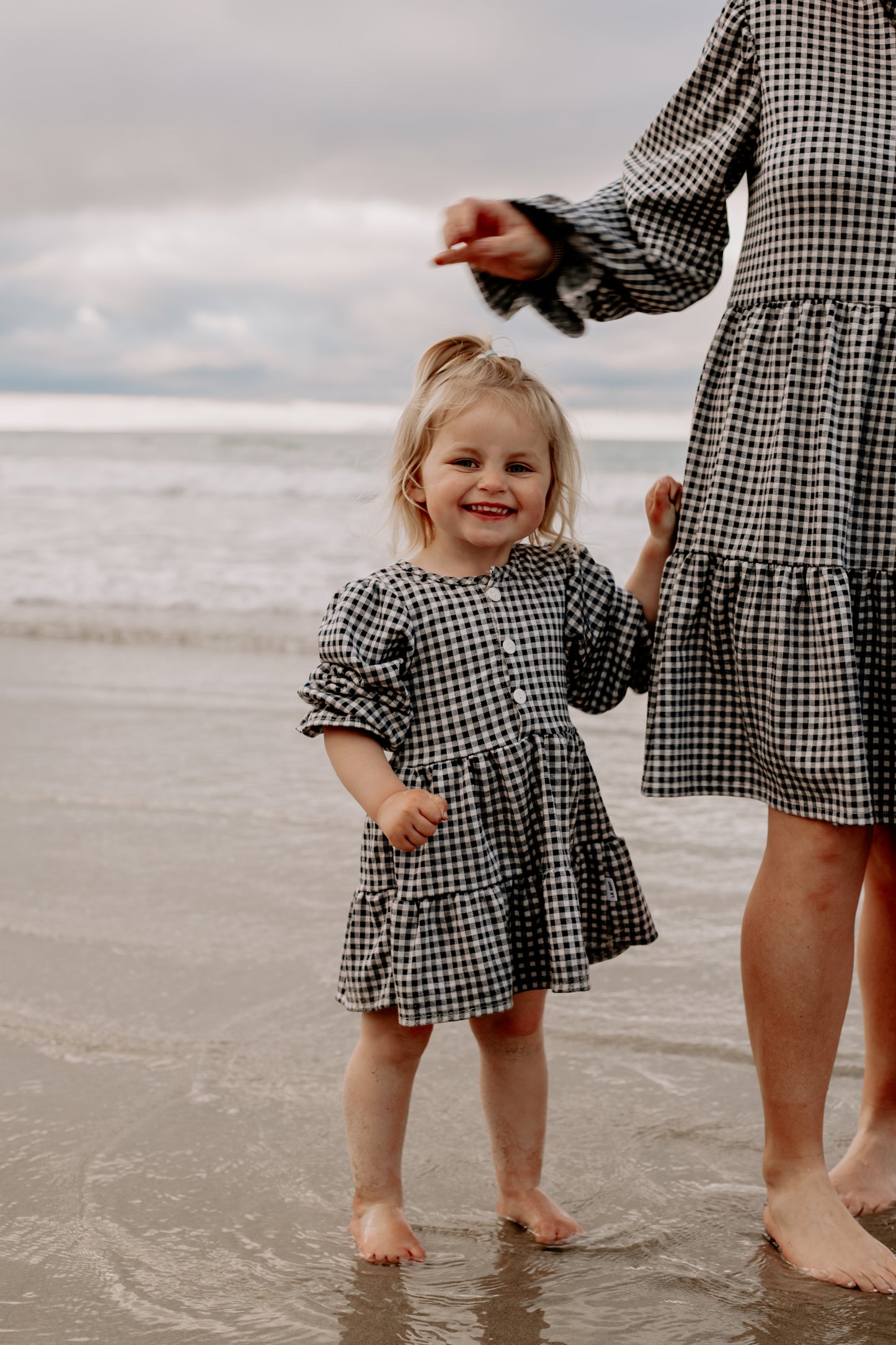 Black Gingham Girls Dress