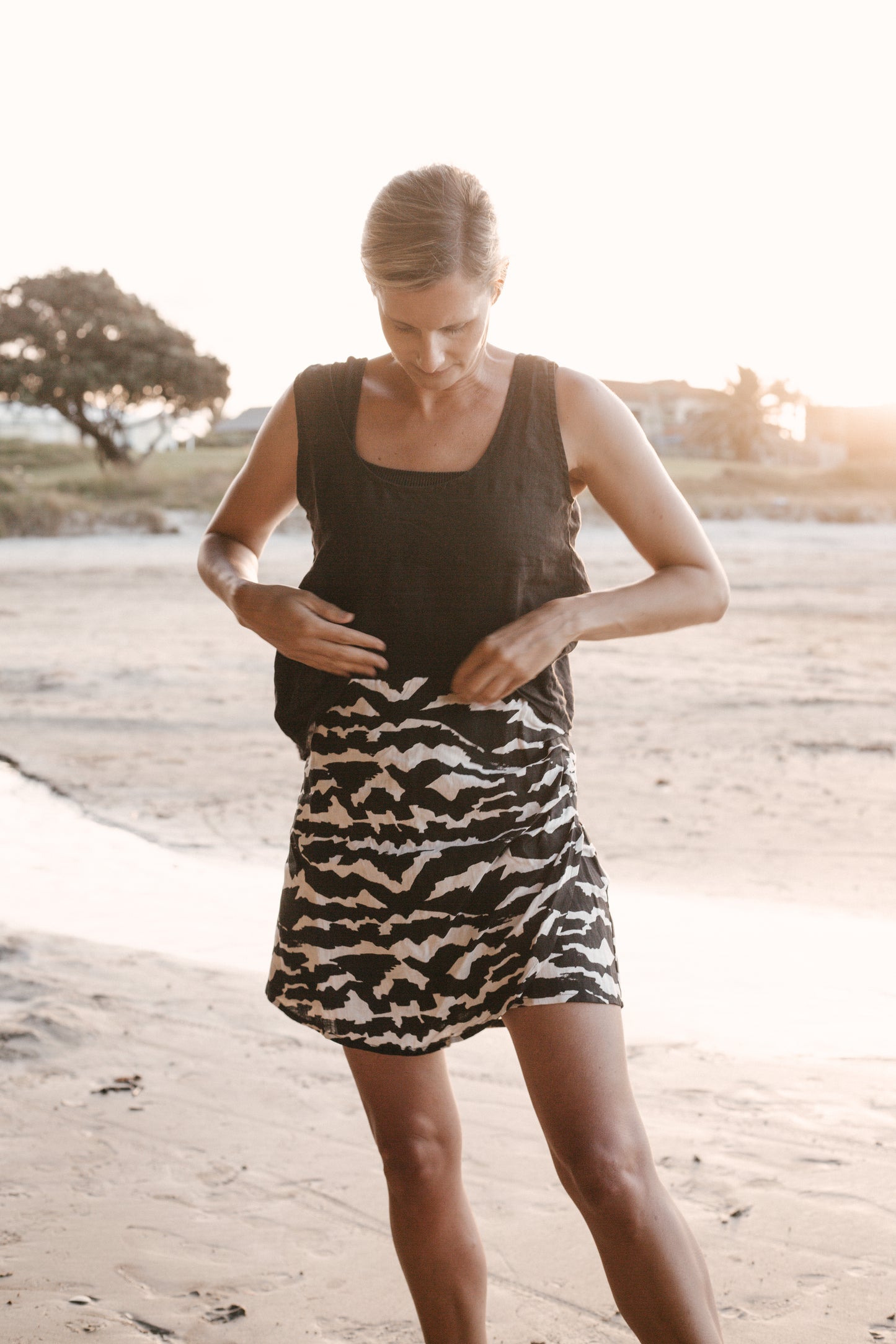 Linen Reversible Top Black