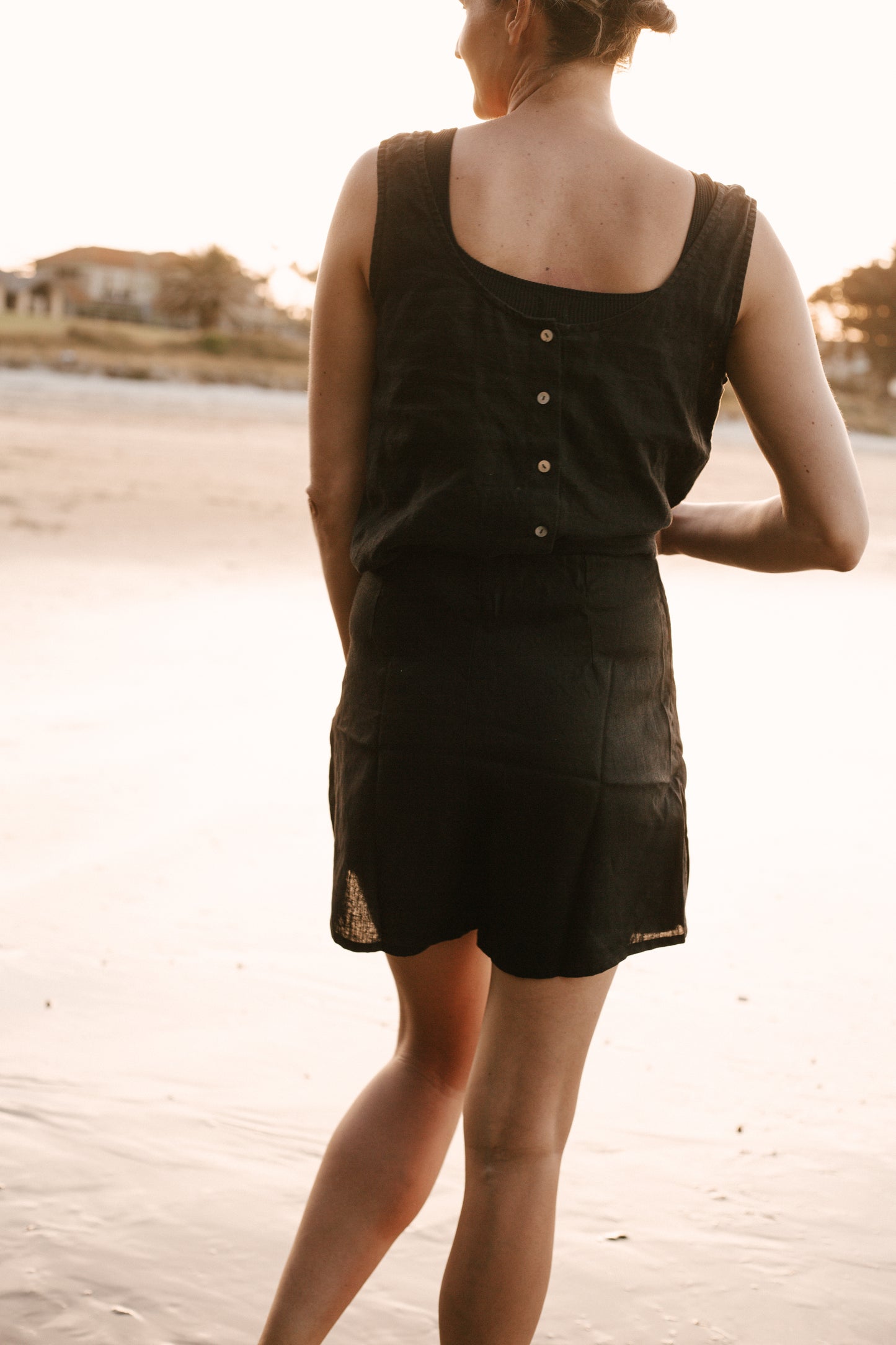 Linen Reversible Top Black
