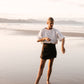 Linen Skorts Black