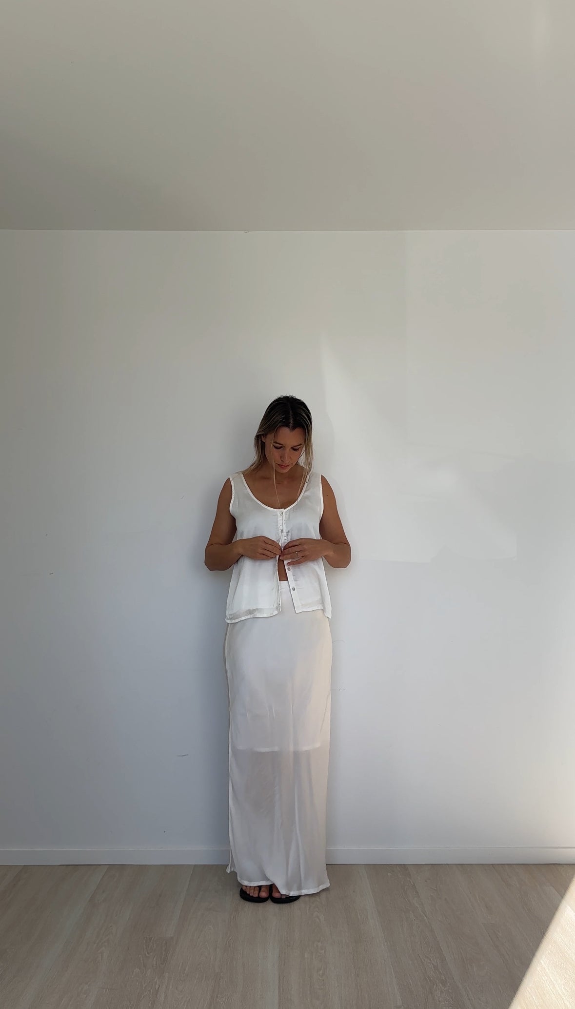 Eco Silk Reversible Top Oyster