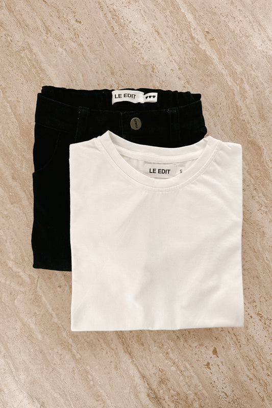 Mom Jeans Black + Organic Tee