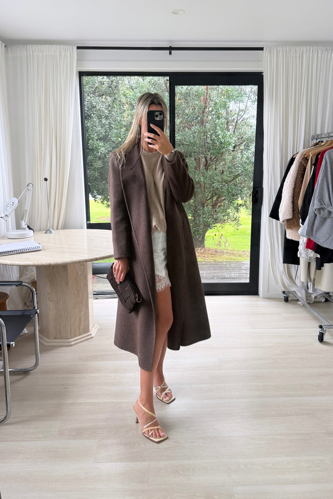 Pure Wool Full Length Coat Cocoa