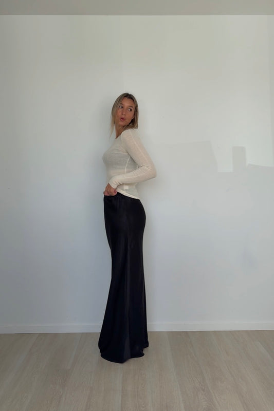 Pure Silk Skirt Black