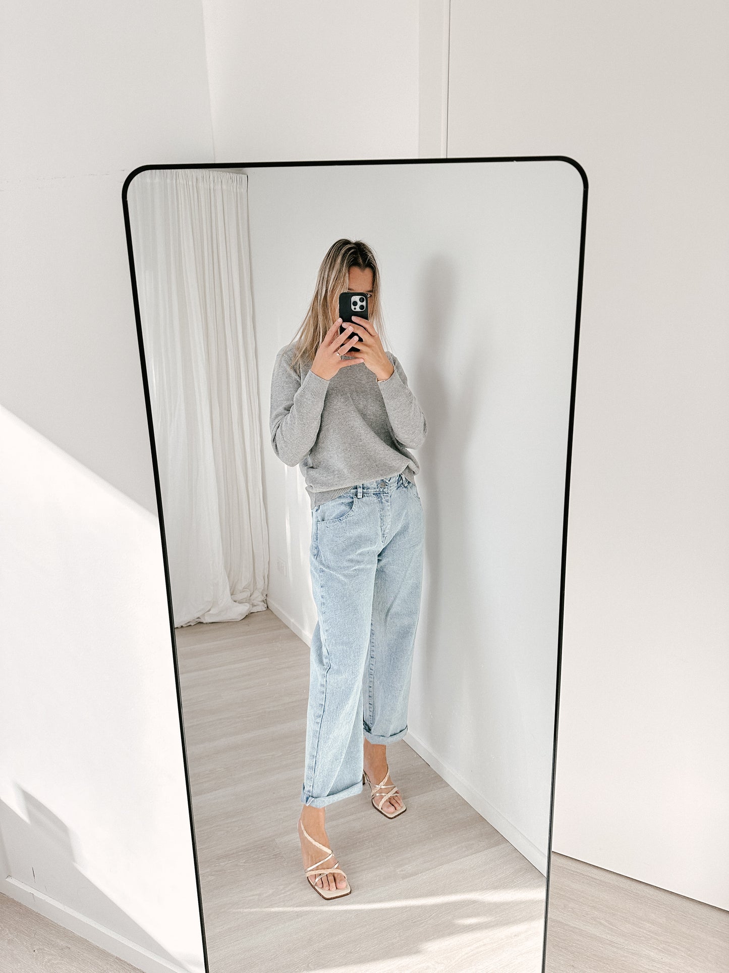 Marle Grey Cotton Cashmere Crew Neck Jumper