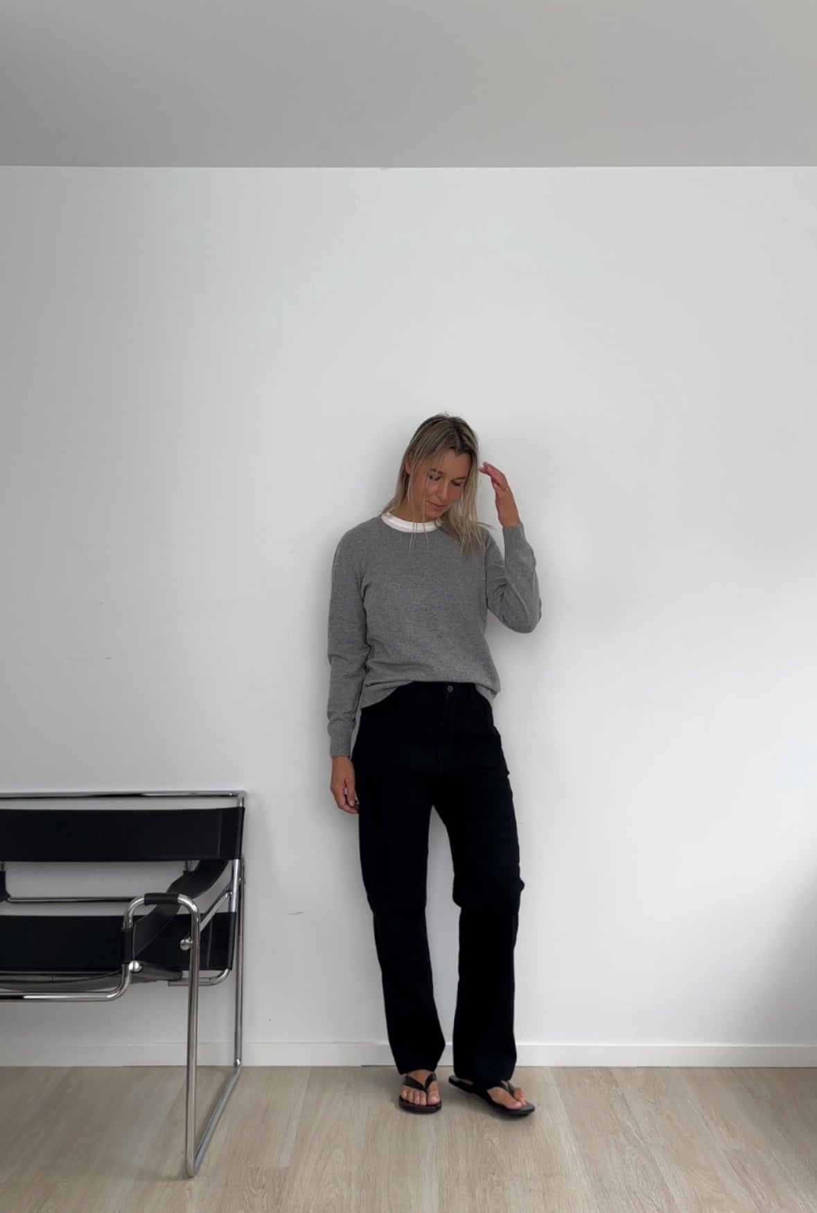 Black Denim + Cashmere Outfit