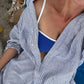 Blue/Green Contrast Reversible Bikini Top