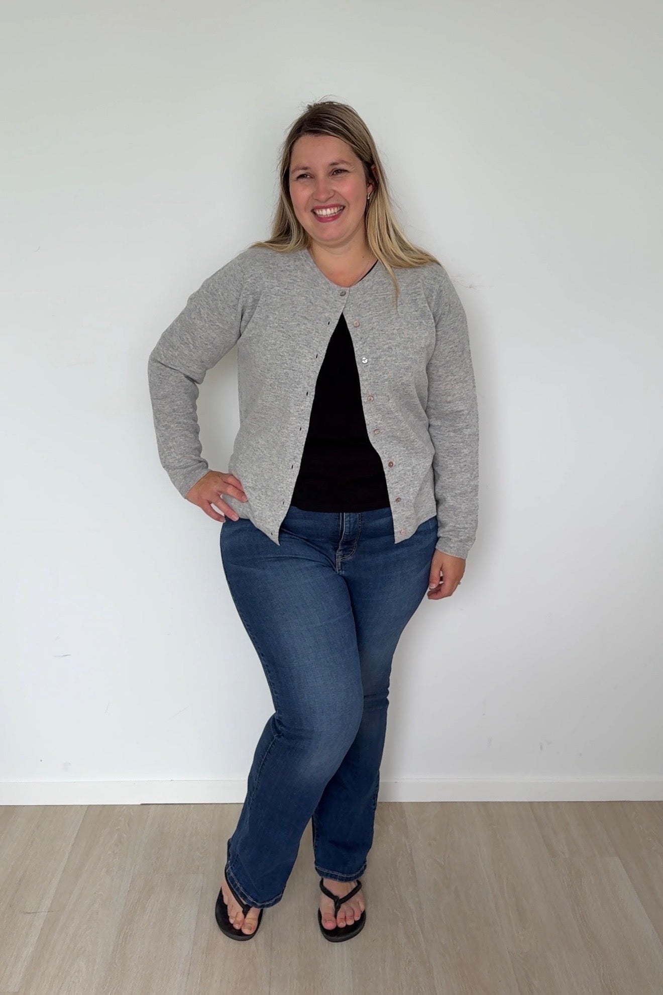 Marle Grey Pure Merino Cardigan
