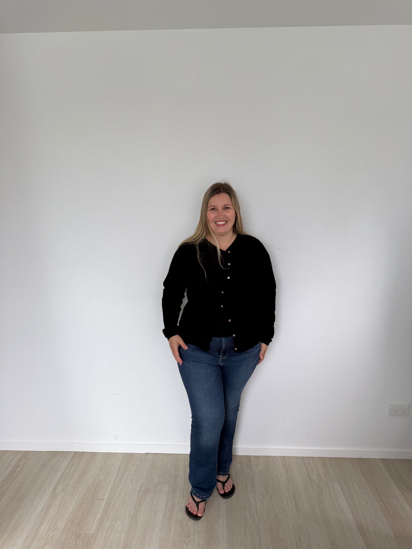 Black Organic Cotton Cashmere Cardigan
