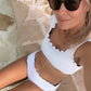 Scallop Reversible Bikini Top Black & White