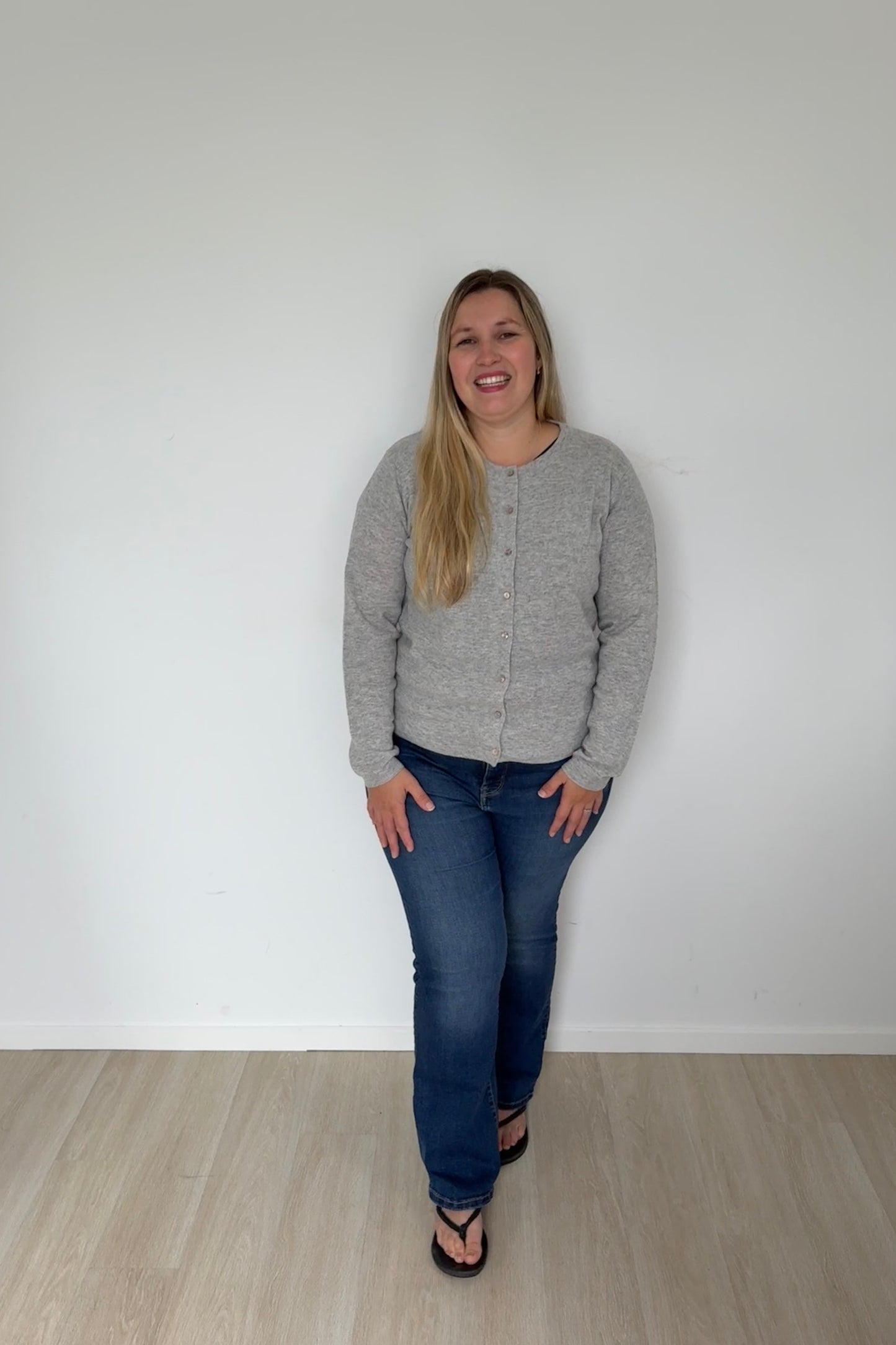 Marle Grey Pure Merino Cardigan