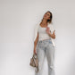 Pure Cashmere Ribbed Tank Coconut