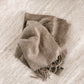 Oatmeal Pure Cashmere Tassel Scarf
