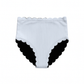 Black & White Scallop High Waist Bikini Bottoms