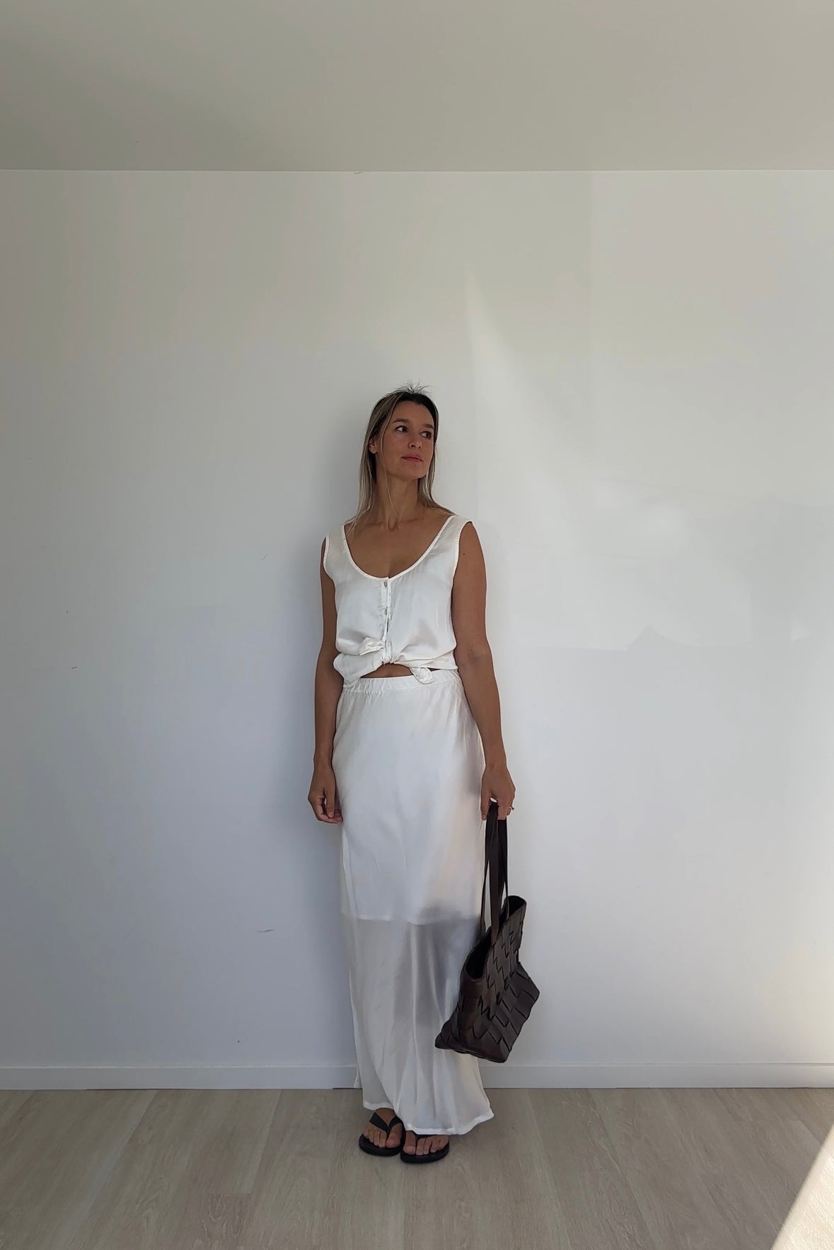 Eco Silk Reversible Top Oyster