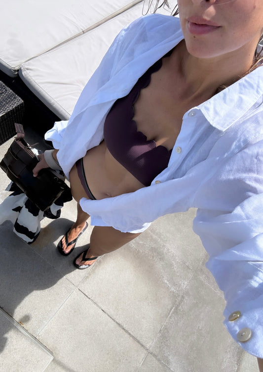 Scallop Reversible Mid Waist Bikini Bottoms Moorea