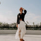 Asti Eco Silk Lace Long Skirt Oyster