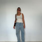 Pure Cashmere Ribbed Tank Coconut
