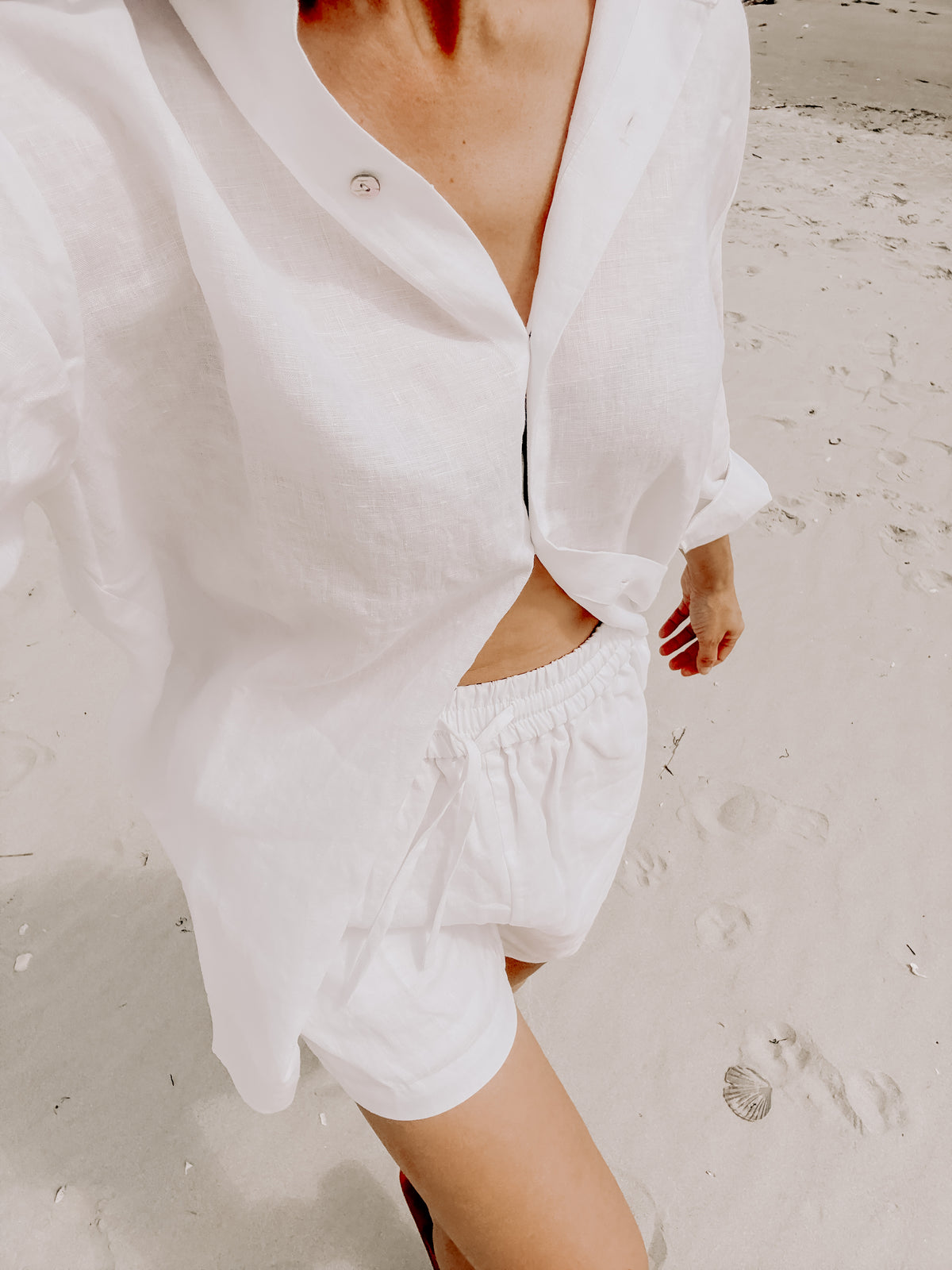White Linen Shorts