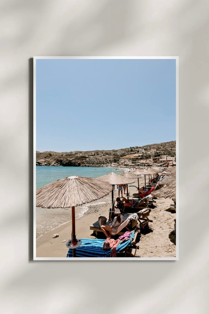 Beach Day Crete Art Print