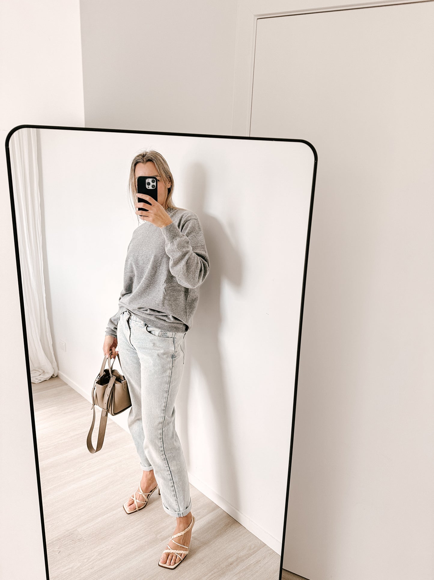 Marle Grey Boyfriend Pure Cashmere Crew Neck Jumper