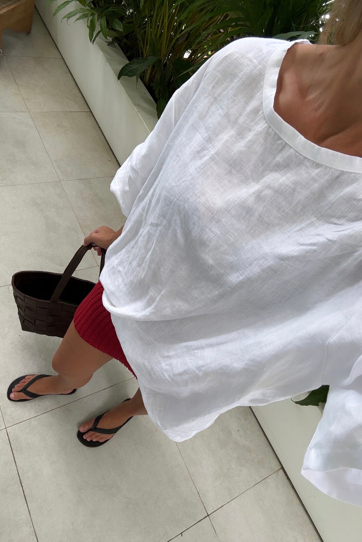 Linen Boyfriend Tee White