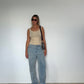 Pure Cashmere Ribbed Tank Beige