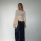 Crème Pure Cashmere Tassel Scarf