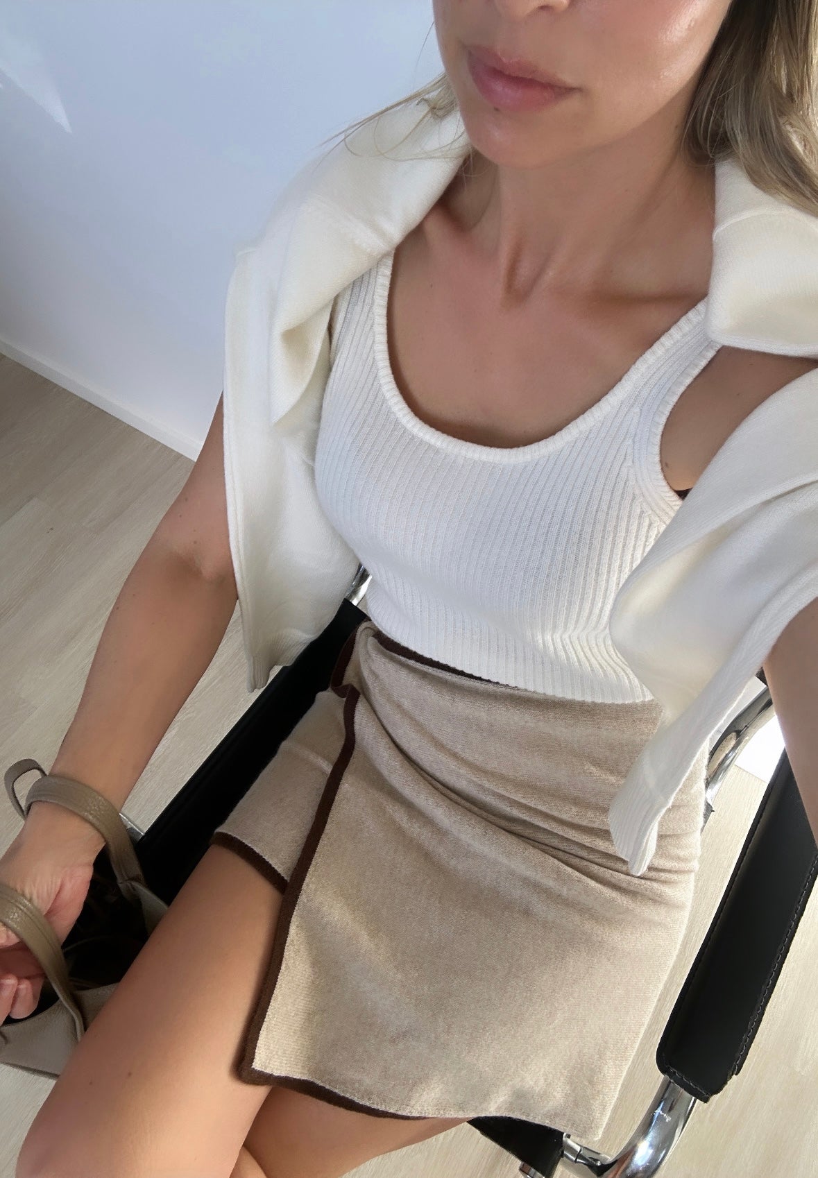 4-Way Cashmere Contrast Wrap Neutrals