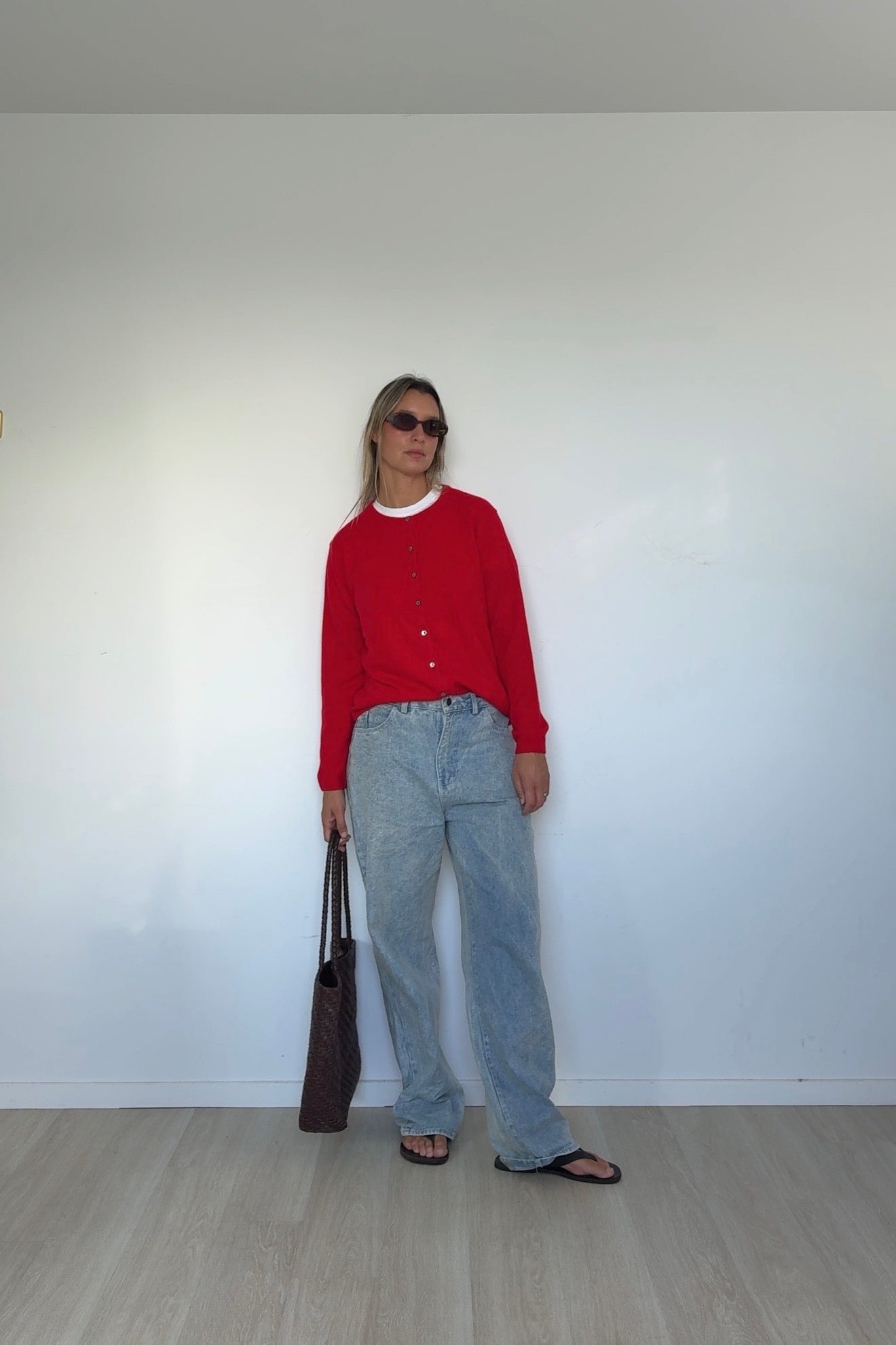 Pure Cashmere Cardigan Cherry Red