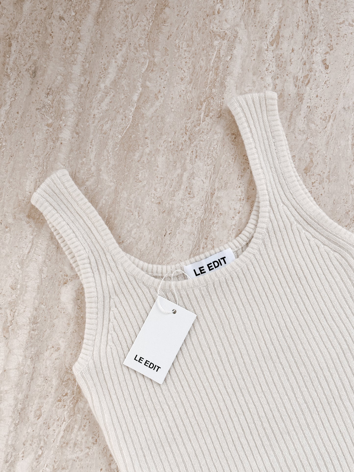 Cashmere Ribbed Tank Coconut