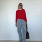 Pure Cashmere Crew Neck Jumper Cherry Red