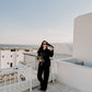 Bias Cut Pure Silk Pants Black