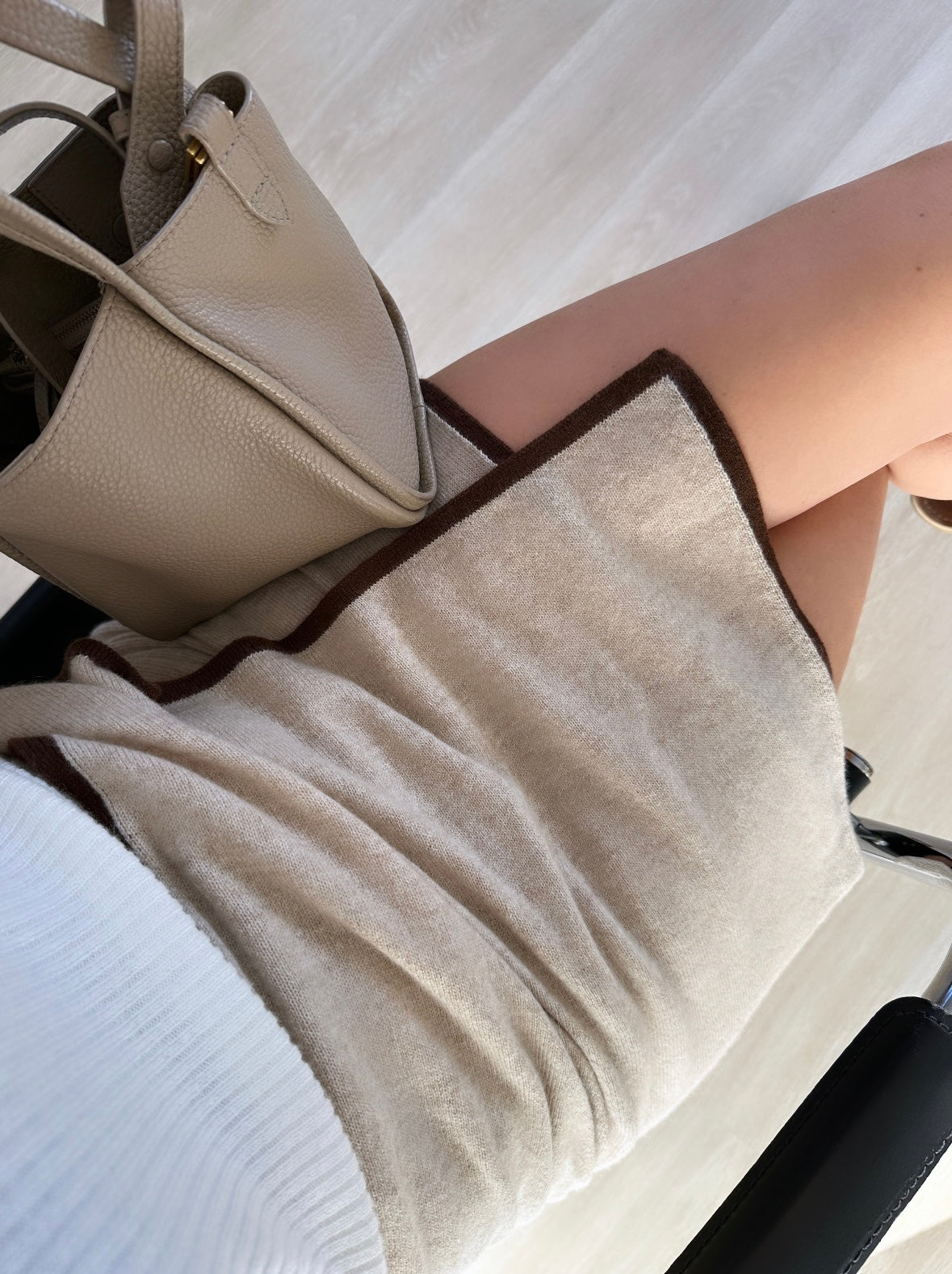 4-Way Cashmere Contrast Wrap Neutrals
