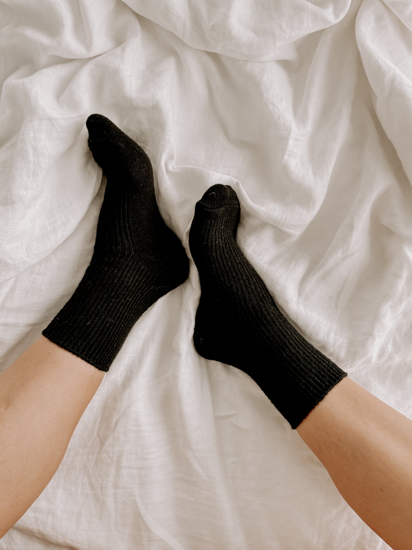 Merino Cashmere Lounge Socks Black